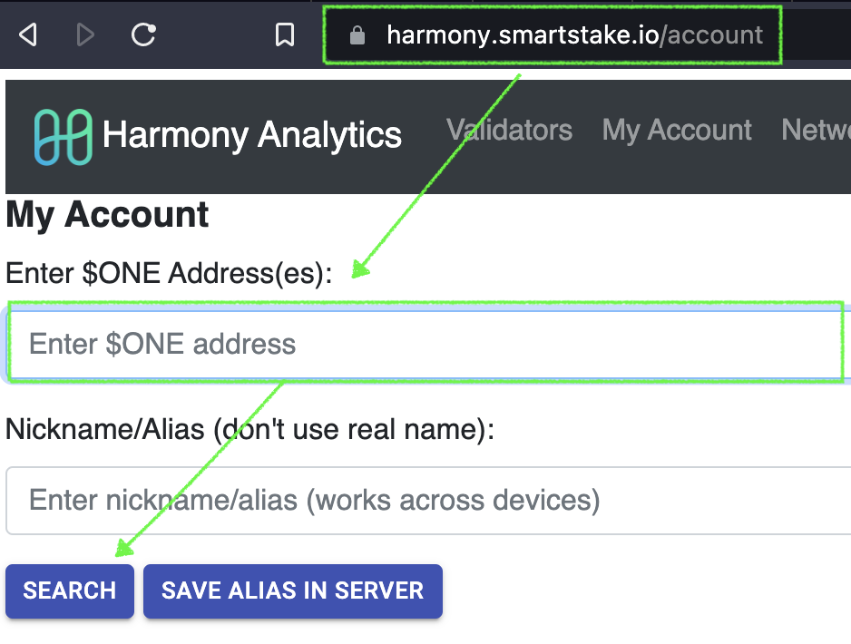 Detalle de delegación y recompensas en Harmony