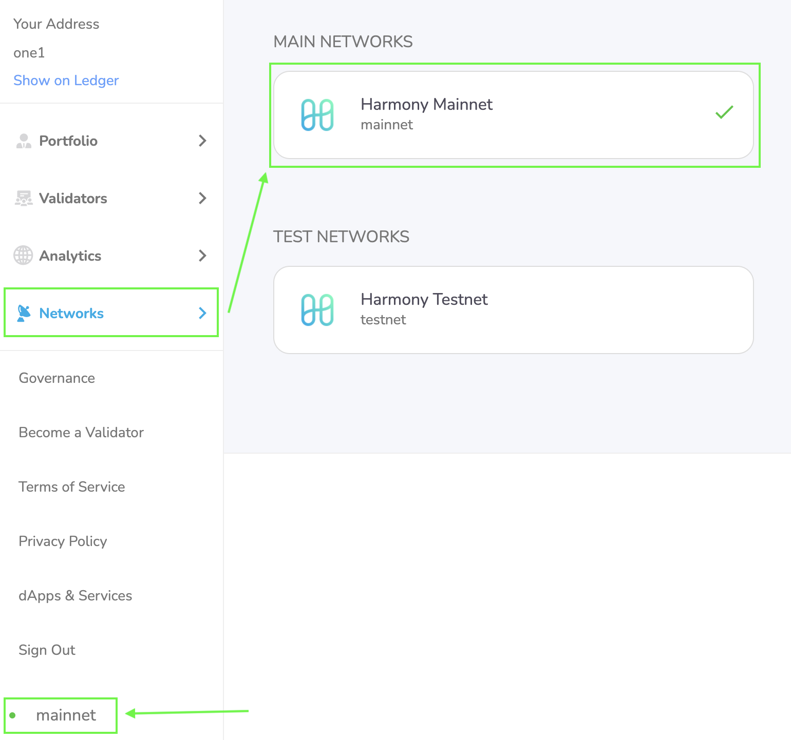 Verificación de red mainnet en Harmony